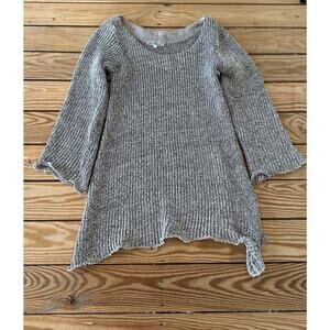 Mastro Moda Made In Italy Linen Blend 3/4 Sleeve Sweater Size Small Women’s Gray